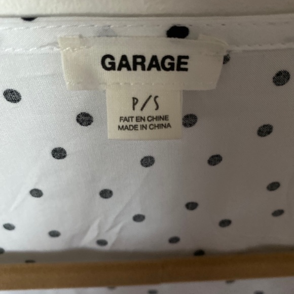 Garage Polka Dot White Crop! Ties in front!! - Picture 3 of 3